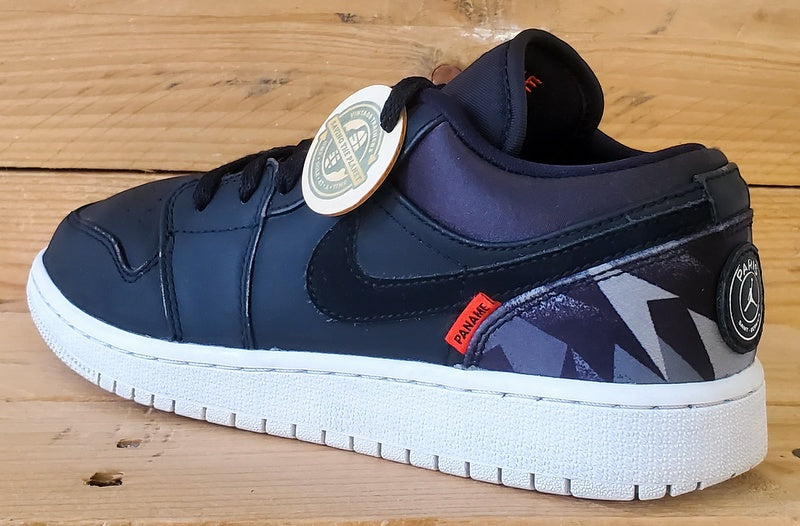 Nike Air Jordan 1 PSG Low Leather Trainers UK4/US4.5Y/EU36.5 CN1077-001 Black