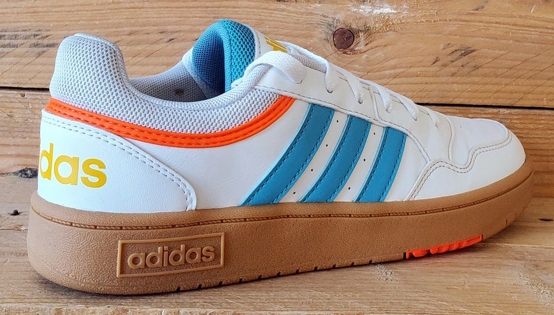Adidas Hoops Low Leather Trainers UK5/US5.5/EU38 HP9047 White/Blue/Gum
