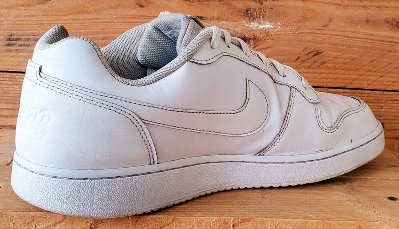 Nike Ebernon Low Leather Trainers UK10/US11/EU45 AQ1775-100 Triple White