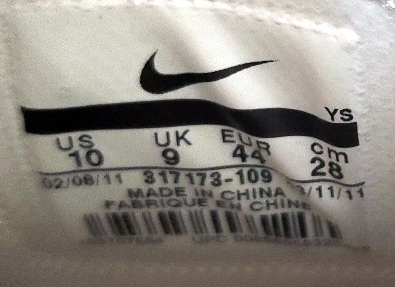 Nike Vandel Mid Leather Trainers UK9/US10/EU44 317179-109 White/University Red