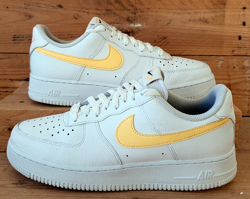 Nike Air Force 1 Low Leather Trainers UK7.5/US10/E42 FQ2742-100 White/Yellow