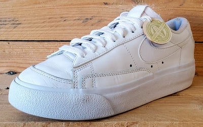 Nike Blazer Platform Low Leather Trainers UK4.5/US7/EU38 DJ0292-100 Triple White