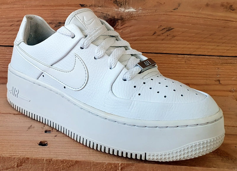 Nike Air Force 1 Sage Low Leather Trainers UK3/US5.5/E36 AR5339-100 Triple White