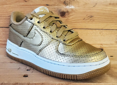 Nike Air Force 1 Low Leather Trainers UK3/US3.5Y/EU35.5 820438-700 Gold/White