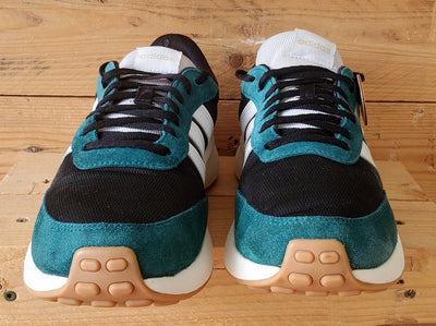 Adidas Run 70s Low Suede/Textile Trainers UK9/US9.5/EU43 GY3887 Green/Black