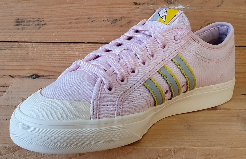 Adidas Originals Nizza Low Canvas Trainers UK10.5/US11/EU45 GY1343 Pink/Grey