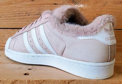 Adidas Superstar Low Suede Trainers UK4/US5.5/EU36.5 BB6371 Fur Pink/White