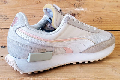 Puma Future Rider Low Textile Trainers UK5/US6C/EU38 383887-04 White/Grey/Pink