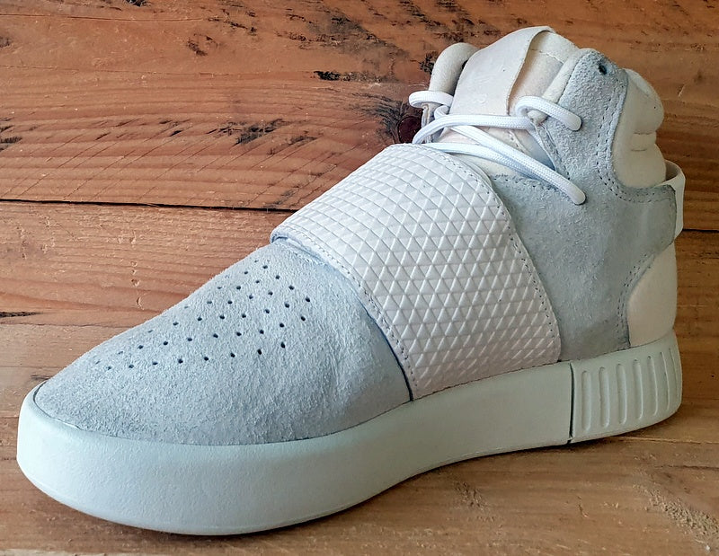 Adidas Tubular Invader Mid Suede Trainers UK3.5 US4 EU36 BA9370 White Light Grey