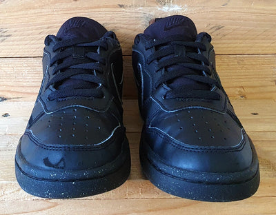 Nike Court Borough Low Leather Trainers UK3/US3.5Y/E35.5 DV5456-002 Triple Black