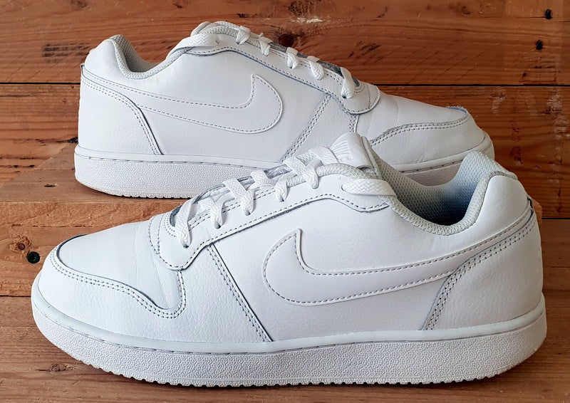 Nike Ebernon Low Leather Trainers UK7.5/US8.5/EU42 AQ1775-100 Triple White