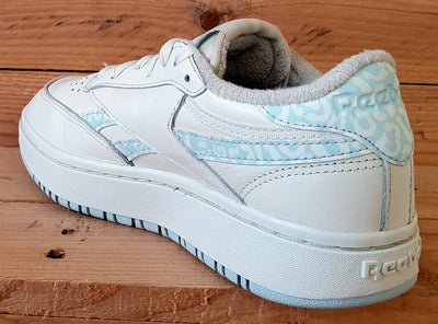 Reebok Club C Double Low Leather Trainers UK4/US6.5/EU37 H03652 Chalk/Blue