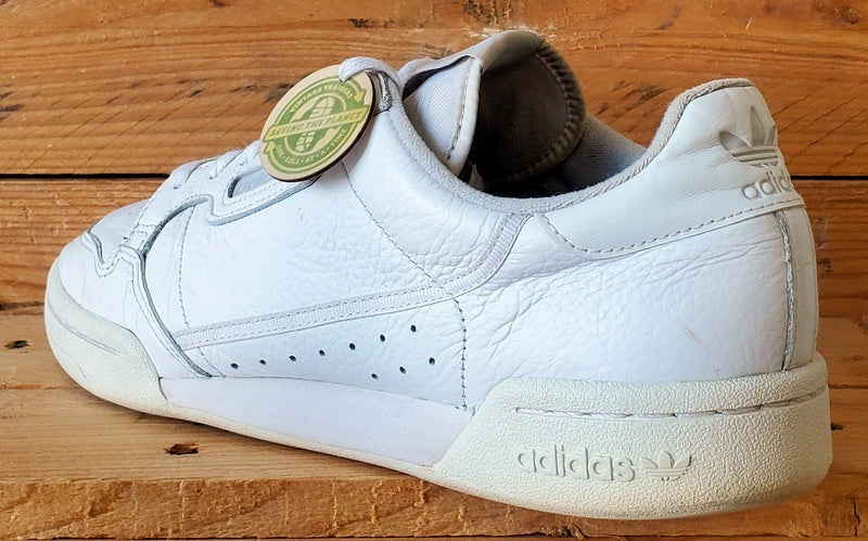 Adidas Continental 80 Low Leather Trainers UK9.5/US10/EU44 CG7120 Triple White