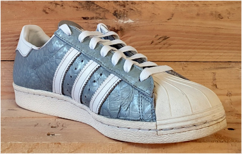Adidas Superstar Low Leather Trainers UK8/US9.5/EU42 S76415 White/Grey/Silver  – VintageTrainers