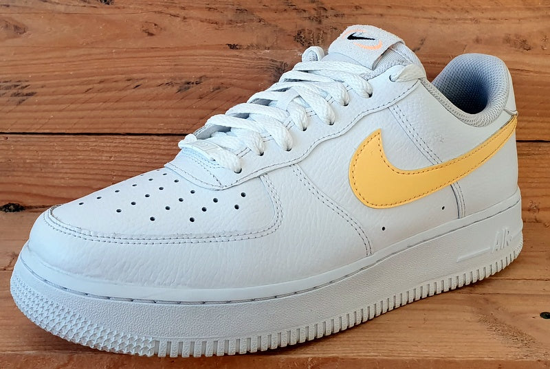 Nike Air Force 1 Low Leather Trainers UK7.5/US10/E42 FQ2742-100 White/Yellow