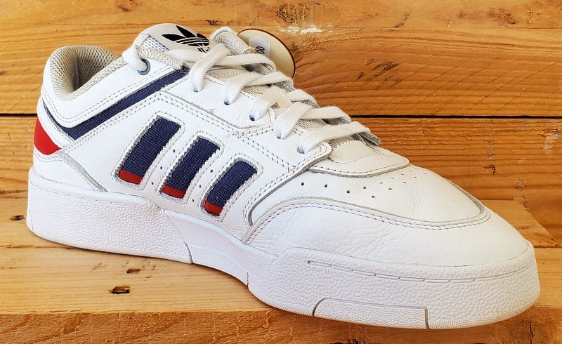 Adidas Drop Step Low Leather Trainers UK9/US9.5/EU43 IE6225 White/Black/Red