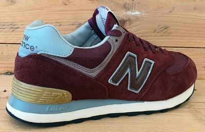 New Balance 574 Low Textile/Suede Trainers UK6.5/US7/EU40 ML574 Burgundy