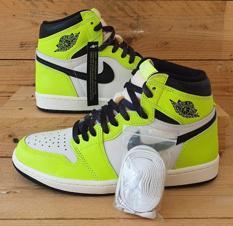 Nike Air Jordan 1 Visionaire Leather Trainers UK7/US8/EU41 555088-702 Volt/White