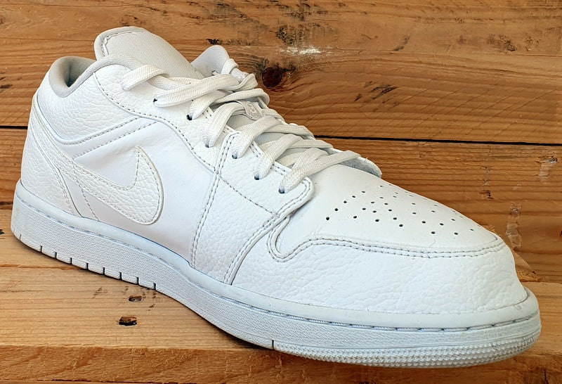 Nike Air Jordan 1 Leather Trainers 553558 130 Triple White UK10.5 US11.5 EU45.5