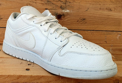 Nike Air Jordan 1 Leather Trainers 553558-130 Triple White UK10.5/US11.5/EU45.5