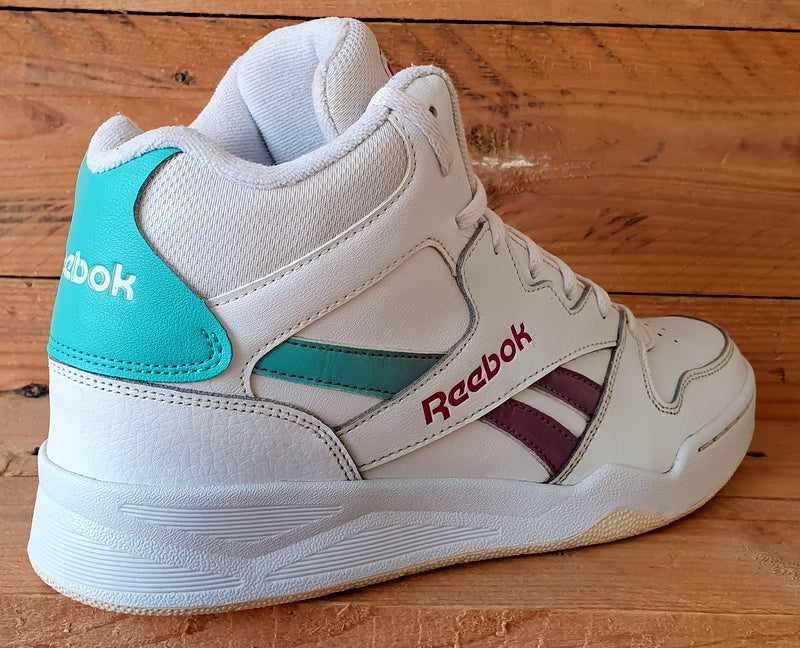 Reebok Royal Mid Leather Trainers UK7.5/US10/EU41 GY8784 White/Purple/Green