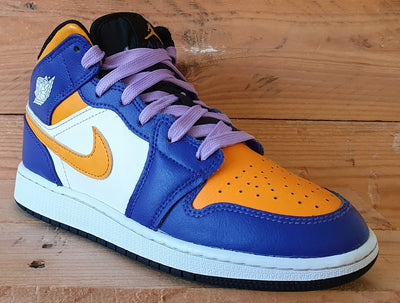 Nike Air Jordan 1 Mid Leather Trainers UK3.5/US4Y/EU36 DQ8423-517 Lakers Purple