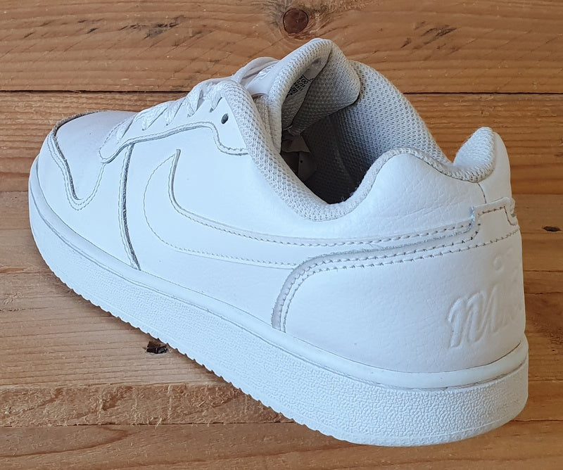 Nike Ebernon Low Leather Trainers UK6/US7/EU40 AQ1775-100 Triple White