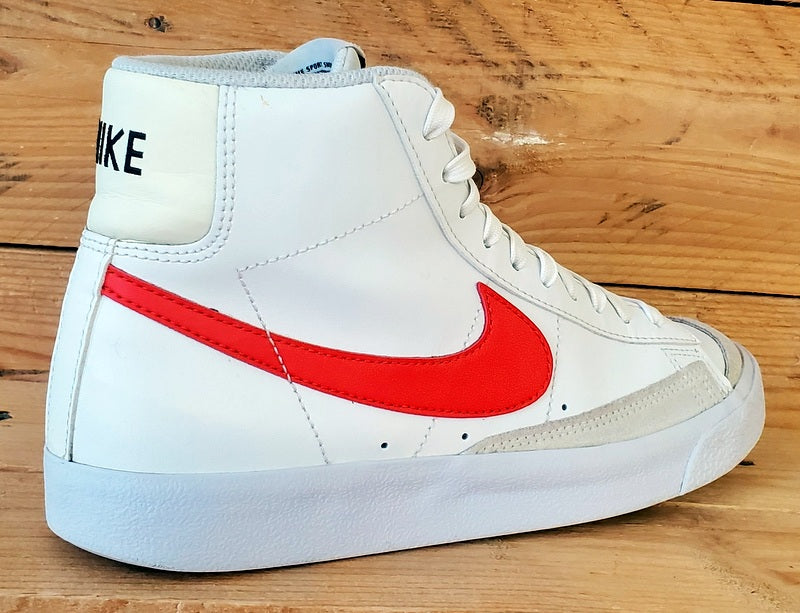 Nike Blazer 77 Mid Leather Trainers UK5/US5.5Y/EU38 DA4086-110 White/Red