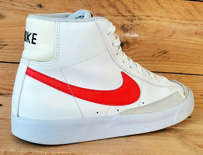 Nike Blazer 77 Mid Leather Trainers UK5/US5.5Y/EU38 DA4086-110 White/Red