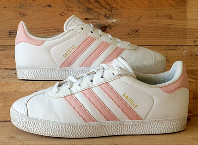 Adidas Gazelle Low Leather Trainers UK5/US5.5/EU38 CQ3145 White/Pink/Gold