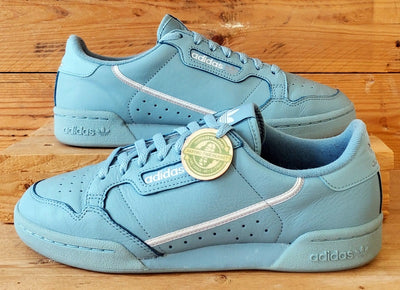 Adidas Continental 80 Low Leather Trainers UK9/US9.5/EU43 EE4145 Ash Blue/Grey