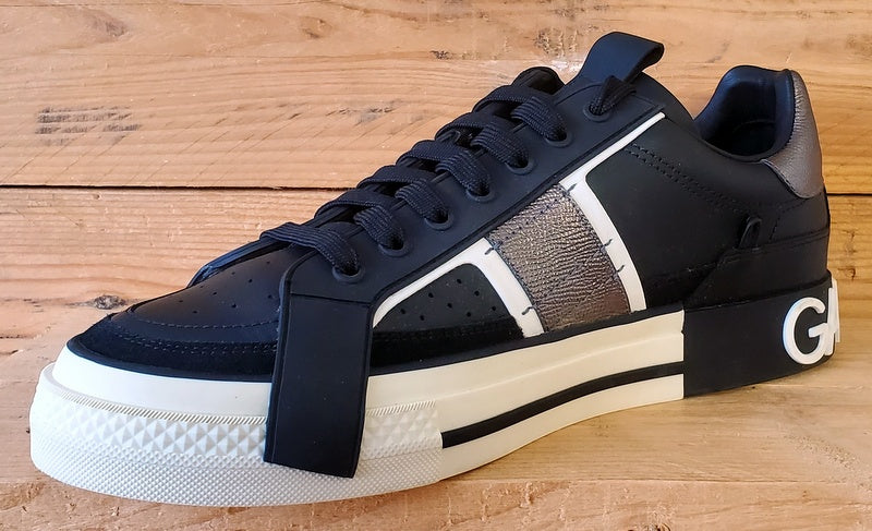 Dolce and Gabbana DG Roma Low Leather Trainers UK9/US9.5/EU43 CS1863 AO223 Black