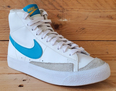 Nike Blazer 77 Mid Leather Trainers UK5/US5.5Y/EU38 DA4086-107 White/Blue