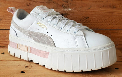 Puma Mayze Platform Low Leather Trainers UK7/US9.5/EU40.5 381983-08 White