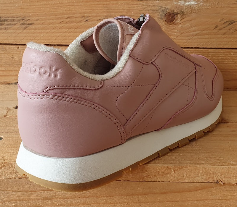 Reebok Classic Zip Low Leather Trainers UK7/US9.5/EU40.5 BS8065 Pink/White/Gum