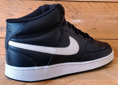 Nike Court Vision Mid Leather Trainers UK8/US9/EU42.5 DN3577-001 Black/White