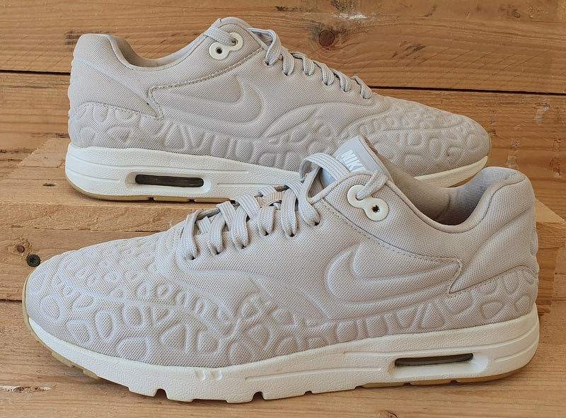 Nike Air Max 1 Ultra Plush Textile Trainers UK7/US9.5/EU41 844882-003 Light Bone