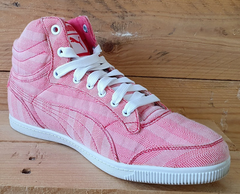 Puma High Cut Textile Trainers 356057 02 Salmon/White UK5.5/US8/EU38.5