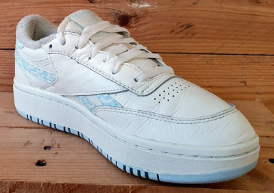 Reebok Club C Double Low Leather Trainers UK4/US6.5/EU37 H03652 Chalk/Blue