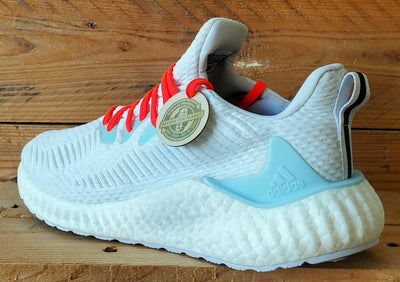 Adidas Alphaboost Low Primeknit Trainers UK8.5/US9/EU42.5 EG1441 White/Solor Red