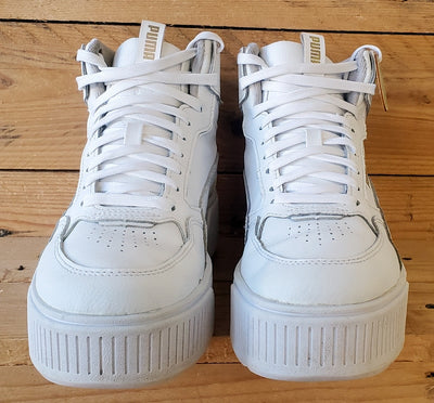 Puma Karmen Rebelle Mid Leather Trainers UK5.5/US8/EU38.5 387213-01 Triple White