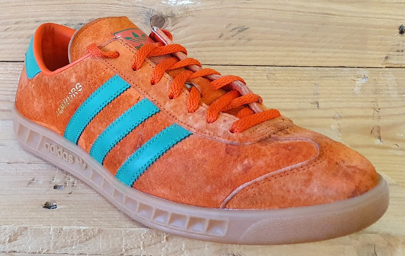 Adidas Originals Hamburg Low Suede Trainers UK8.5/US9/EU42.5 H00447 Orange/Green