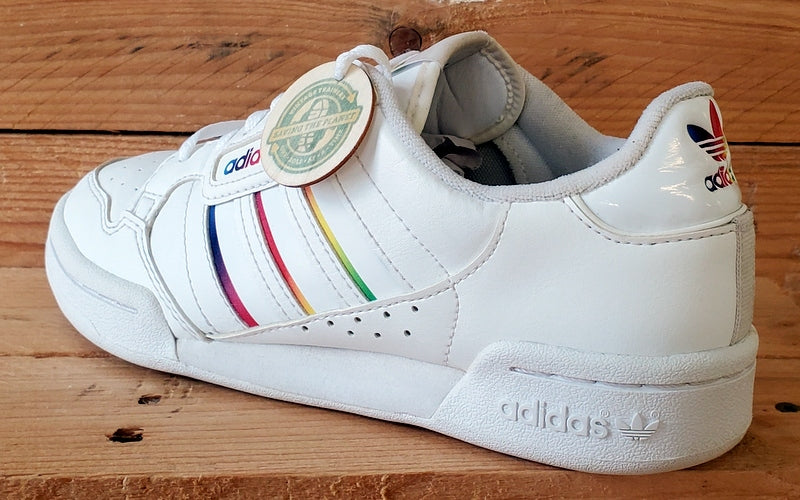 Adidas Continental 80 Low Leather Trainers UK4.5/US5/EU37 GY3127 White/Rainbow