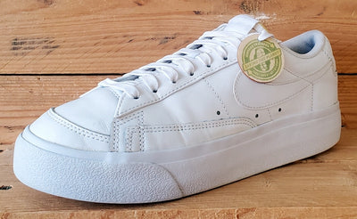 Nike Blazer Platform Low Leather Trainers UK6/US8.5/EU40 DJ0292-100 Triple White