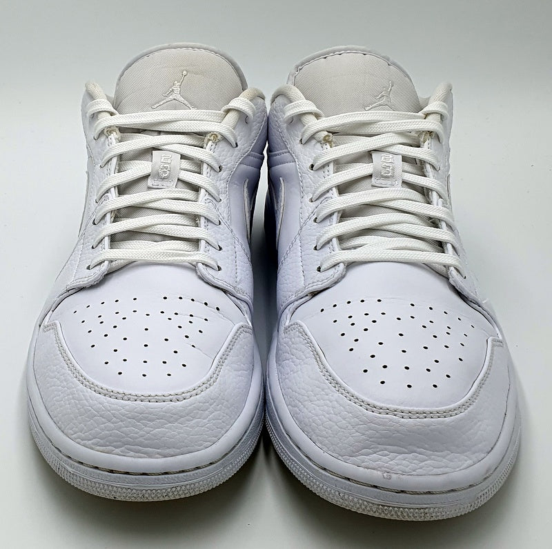 Nike Air Jordan 1 Leather Trainers 553558-130 Triple White UK10.5/US11.5/EU45.5