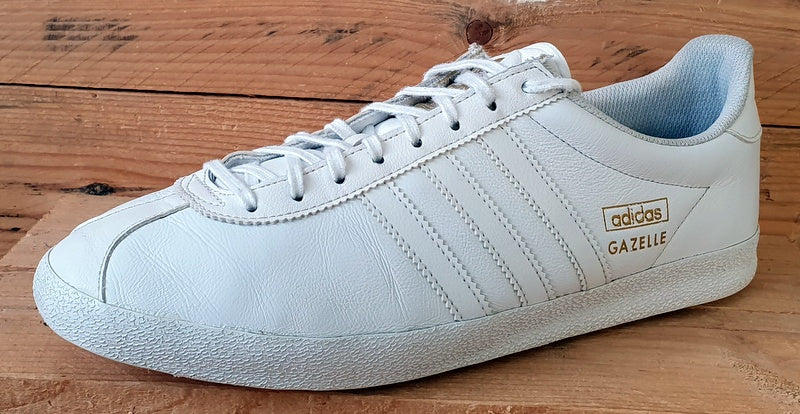 Adidas Gazelle Low Leather Trainers UK10/US10.5/EU44.5 B25214 White/Gold