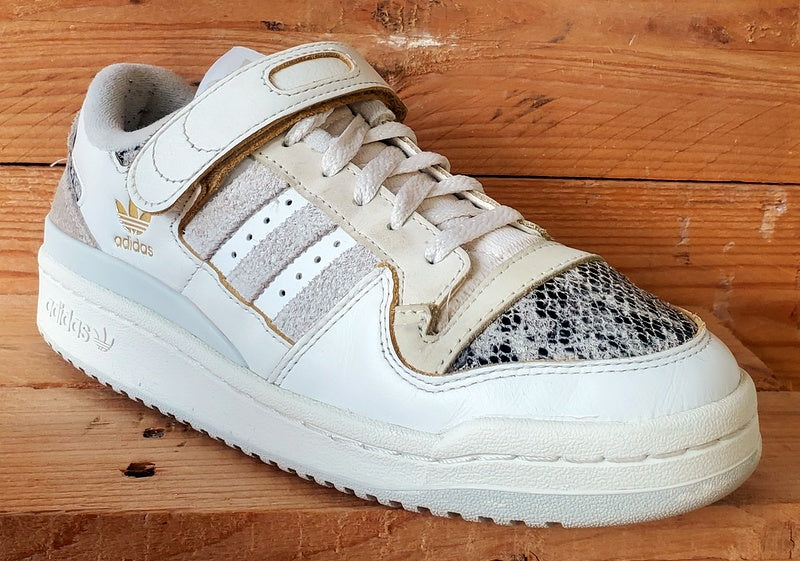 Adidas Forum 84 Low Leather Trainers UK5/US5.5/EU38 FZ6292 White/Snakeskin