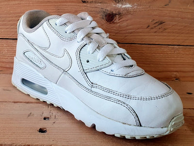 Nike Air Max 90 Low Leather Trainers 833414-100 Triple White UK2/US2.5Y/EU34