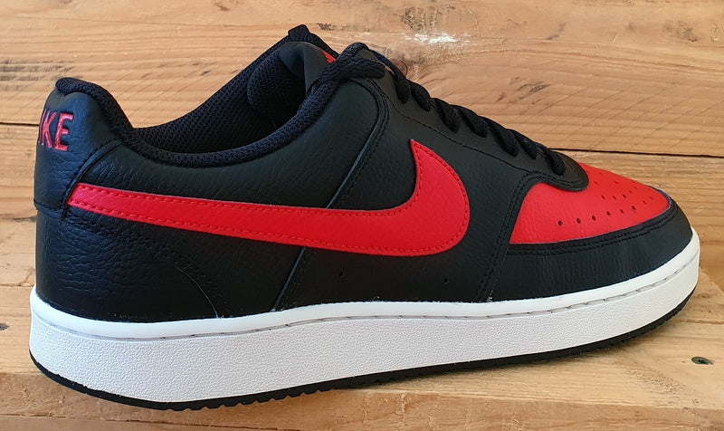 Nike Court Vision Low Leather Trainers UK10/US11/EU45 DV6488-001 Black/Red