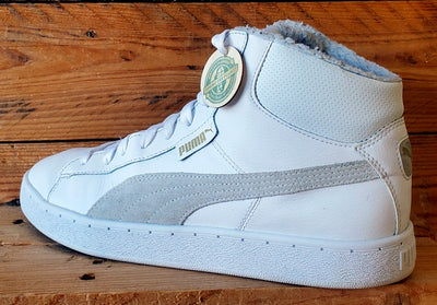 Puma Fur Lined Mid Leather Trainers UK10/US11/EU44.5 364977-02 White/Grey